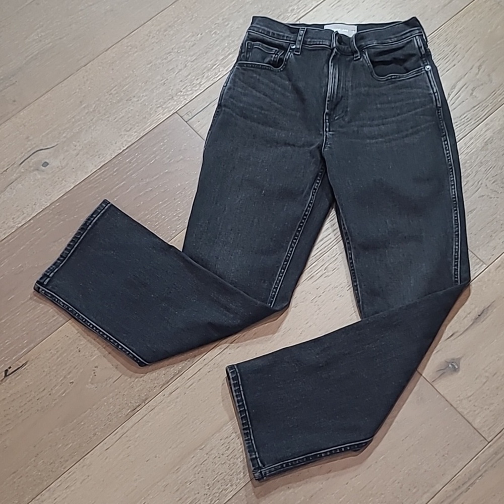 Everlane Jeans Women's sz 25 The Cheeky Boot Cut Black High Rise Crop Denim Jean